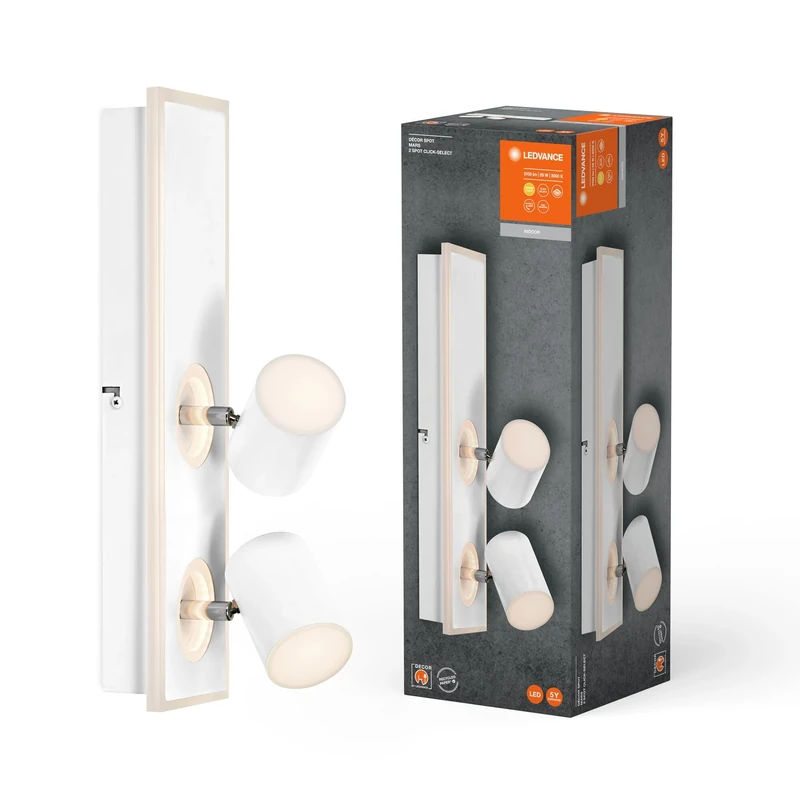 LEDVANCE Decor SPOT Mars, 29W, 1490lm, White, Spotlight, Adjustable Heads, Versatile, Indoor spot, Warm White Light Color, high-Quality Optics, Easy Installation