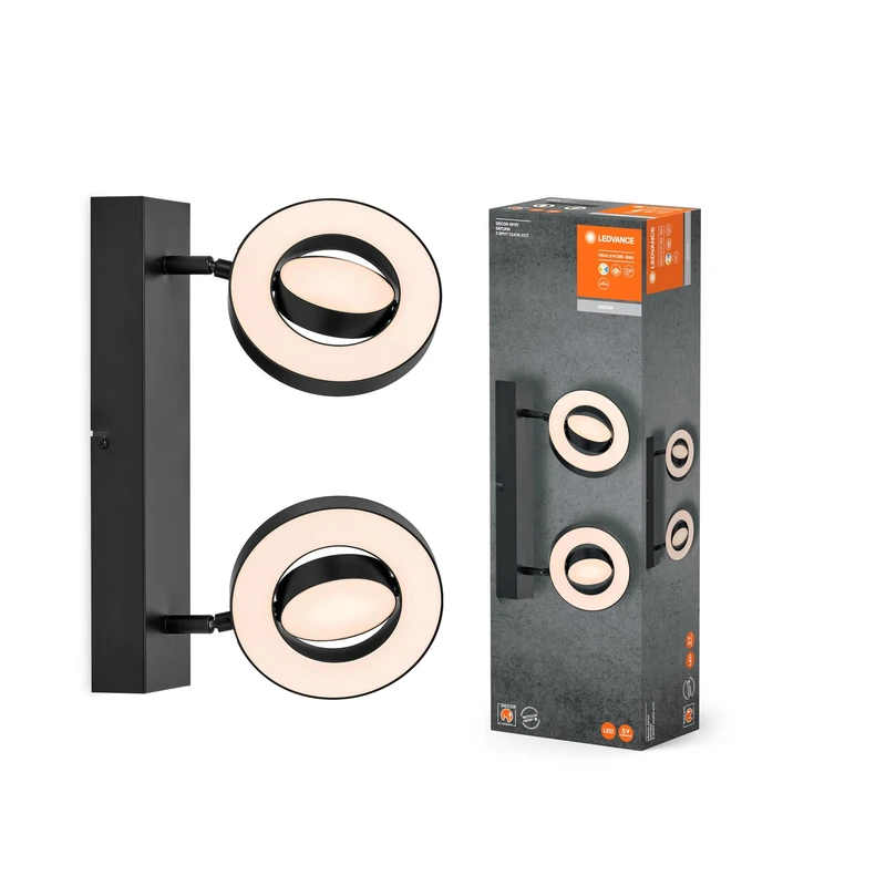 LEDVANCE Decor SPOT Saturn, 21W, 440lm, Black, Spotlight, Adjustable Heads, Versatile, Indoor spot, 3-Stage Color Temperature Control, high-Quality housing