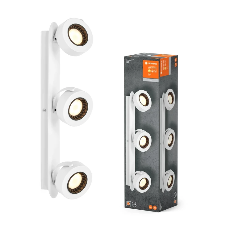 LEDVANCE Decor SPOT Venus, 16W, 650lm, White, Spotlight, Adjustable Heads, Versatile, Indoor spot, Warm White Light Color, high-Quality Optics, Easy Installation