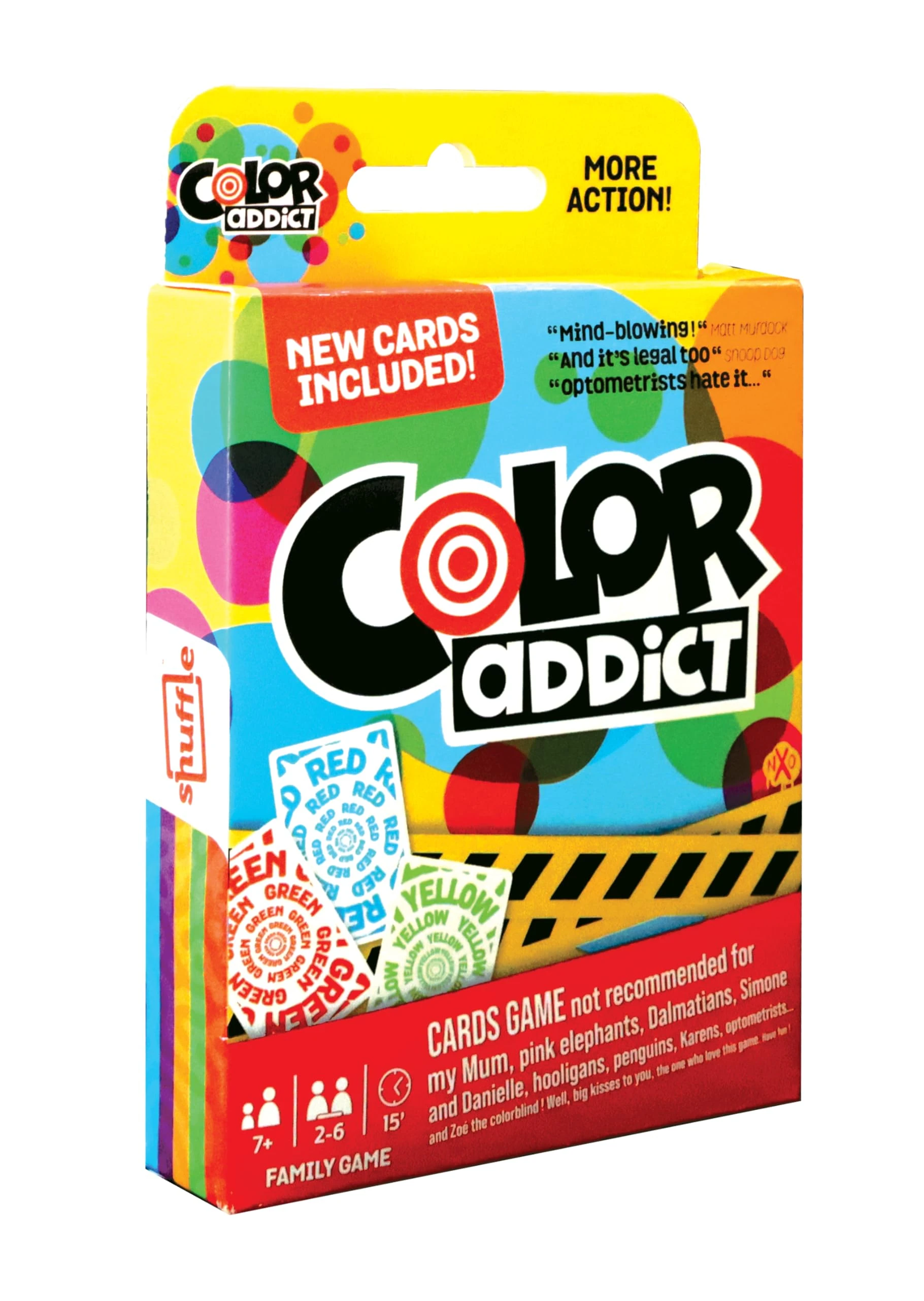 Shuffle Color Addict Card Game - 110 Double Sided Colour Cards, For 2-6 Players, Fast Paced Family Fun, Great Gift For Kids Ages 7+