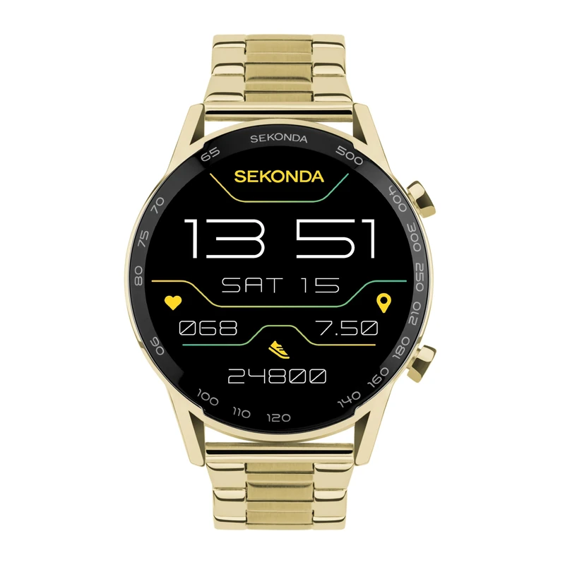 Sekonda Active Plus Smart Watch 45mm with Gold Stainless Steel Strap 30227