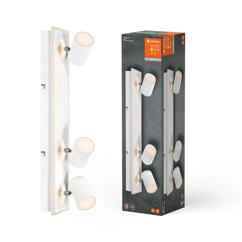 LEDVANCE Decor SPOT Mars, 41W, 2,300lm, White, Spotlight, Adjustable Heads, Versatile, Indoor spot, Warm White Light Color, high-Quality Optics, Easy Installation