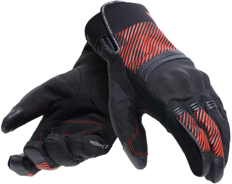 Dainese Men's Fulmine D-Dry Winter Motorcycle, Knuckle Protectors, Gloves with Thermal Padding, Touchscreen, Black/Black/Red, 3XL