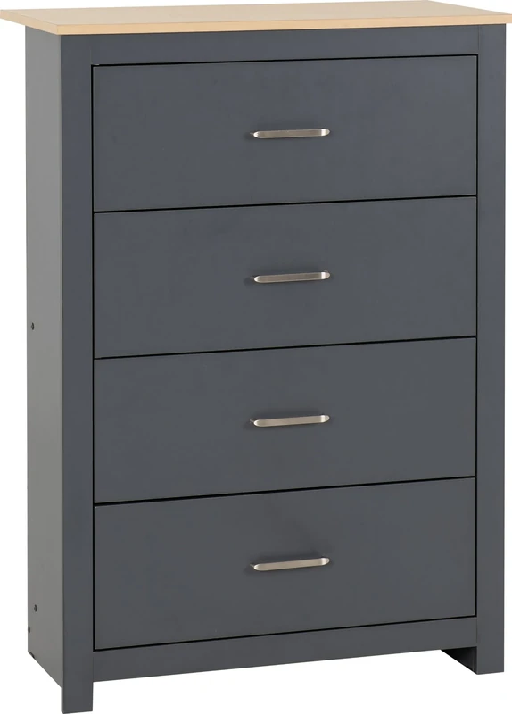 Seconique Portland 4 Drawer Chest in Grey/Oak Effect