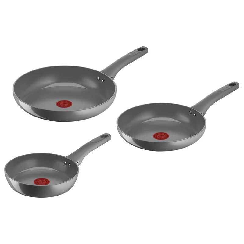 Lagostina Ressource Non-Stick Pan Set, 3 Pans 20, 24 and 28 cm with Ceramic Coating, Non-Stick Pans, Compatible with Gas and Induction, Thermosignal Technology and Grease Free