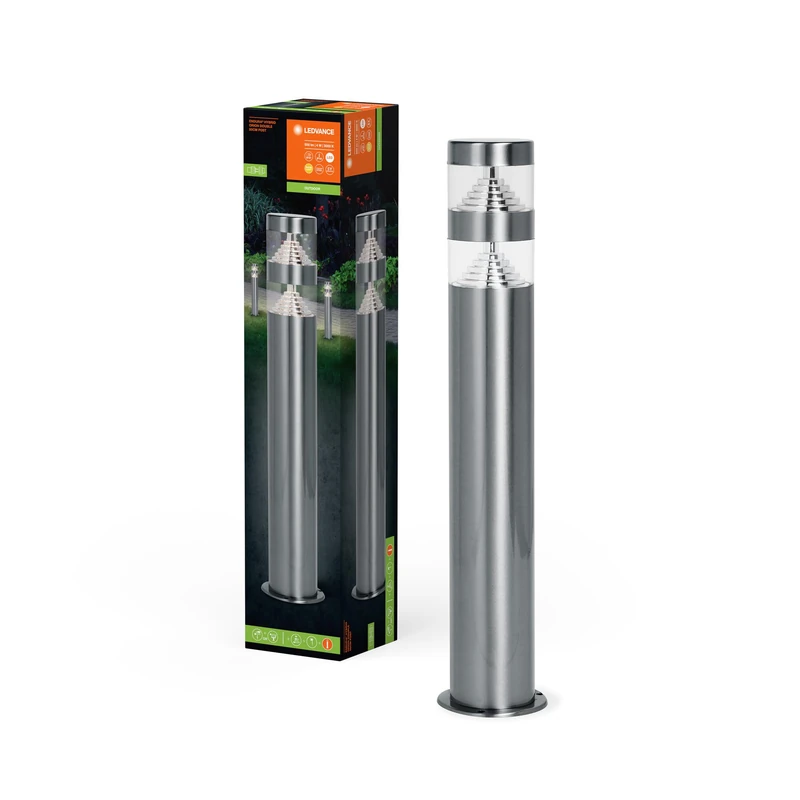 LEDVANCE Endura Hybrid Orion Double Outdoor Light, Hybrid Light, 4W, 340lm, Warm White Light Color, 3000K Color Temperature, Stainless Steel, IP44 & IP67 Protection, Solar & Mains Operation