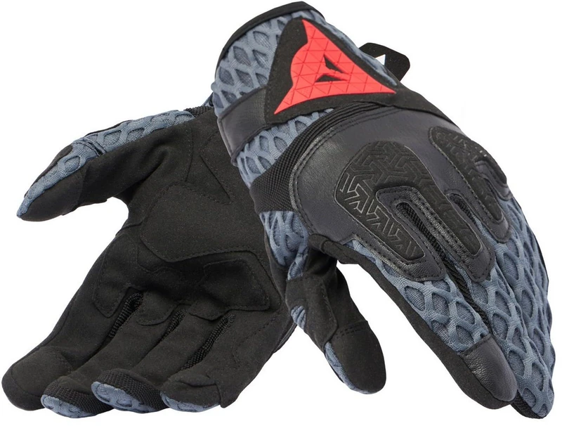 Dainese Air-Maze Unisex Summer Motorcycle Gloves, Mesh Fabric, Knuckle Protections, Touch Screen, Black/Iron Gate, XS