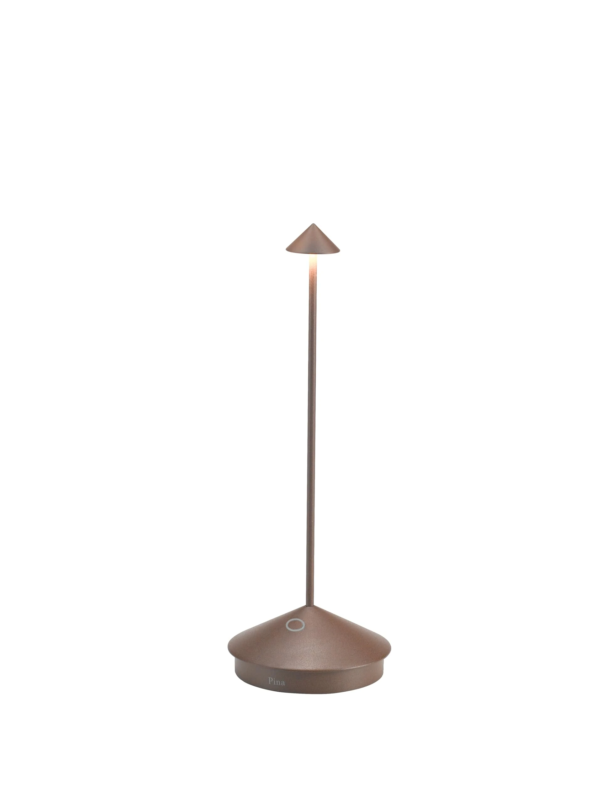Zafferano, Pina Pro Lamp, Rechargeable Cordless Table Lamp with Touch Controls, Suitable for Interior and Outdoor, Dimmer, 2200-3000 K, Height 29 cm, Corten Colour