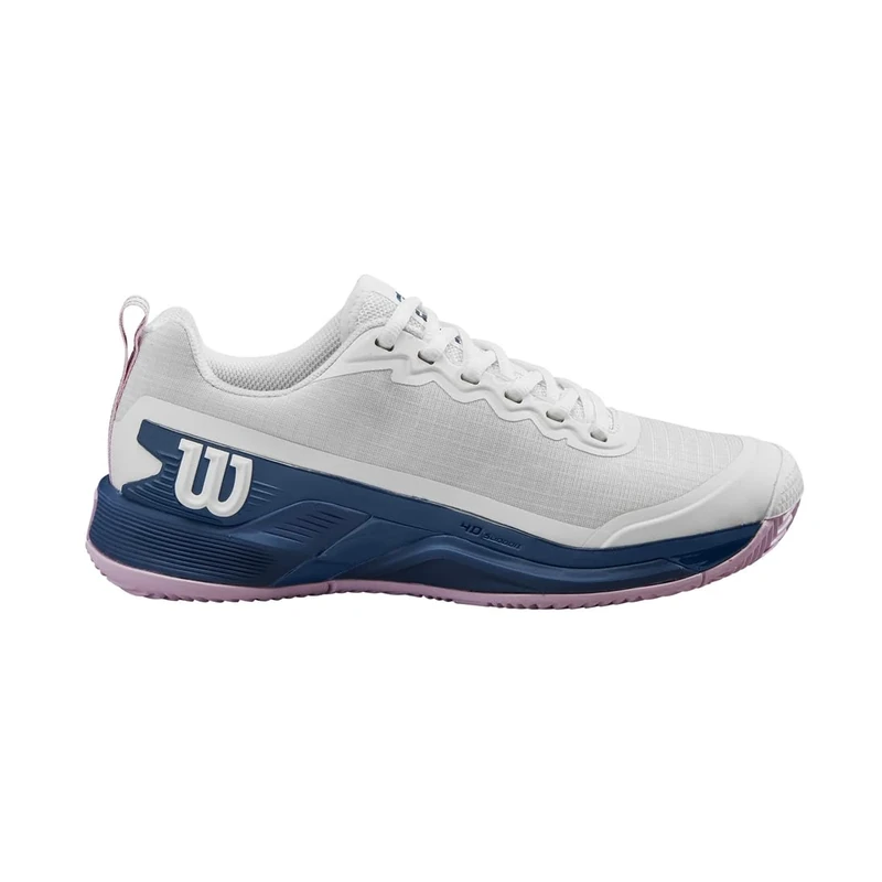 Wilson Rush Pro 4.5 Clay Court Tennis Shoe, Women's, Size 7, White/Ensign Blue/Pirouette