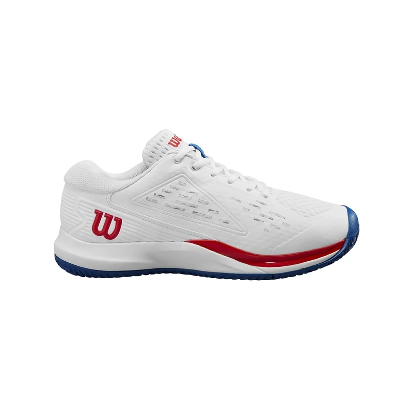 Wilson Rush Pro Ace Tennis Shoes, White/Deja Vu Blue Red, 4 UK