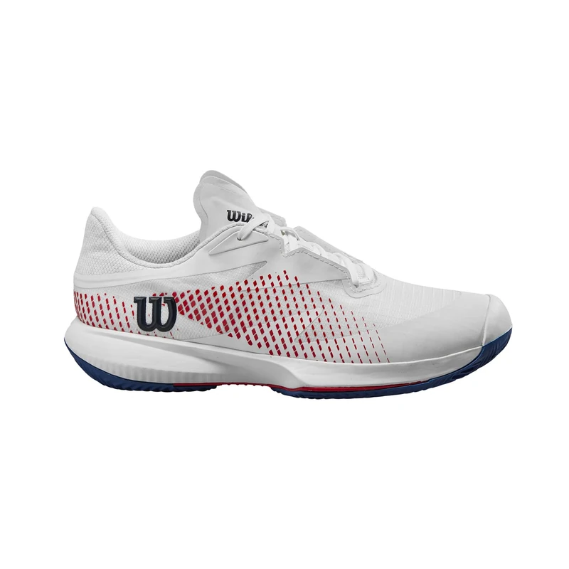 Wilson Kaos Swift 1.5 Clay Tennis Shoe for Clay Court, Women's, Size 9, White/Deja Vu Blue/Wilson Red