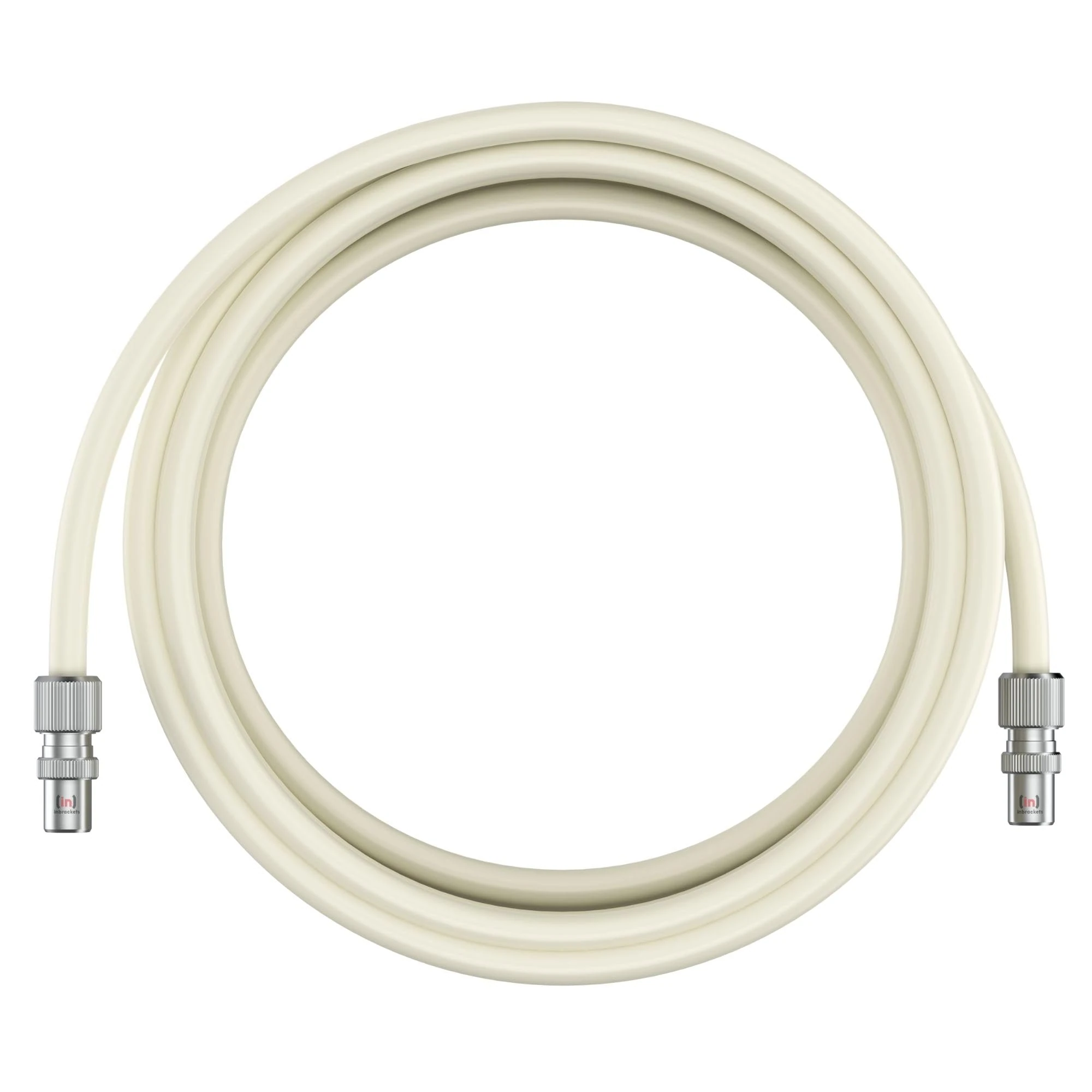 Inbrackets Tv Aerial Coax Cable RF Lead Male Plug to Plug with Coupler (White, 2 metres)