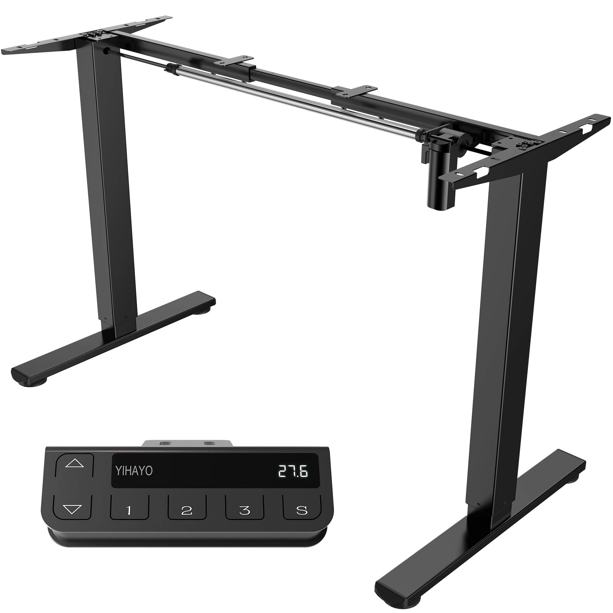 YIHAYO Standing Desk Frame, DIY Workstation, Frame Only, Adjustable Desk with Memory Smart Pannel and Anti-Collision System, Sit Stand Desk for Home Office Computer Desk (Black)