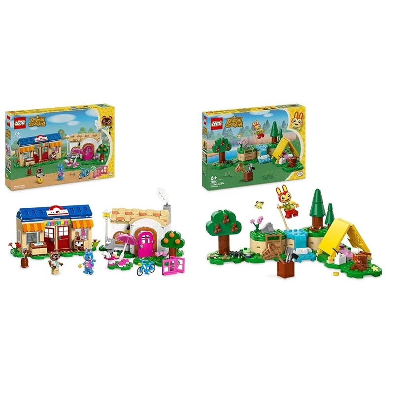 LEGO Animal Crossing Nook’s Cranny & Rosie's House Creative Building Toy for 7 Plus Year Old Kids & Animal Crossing Bunnie’s Outdoor Activities Buildable Creative Play Toy for 6 Plus