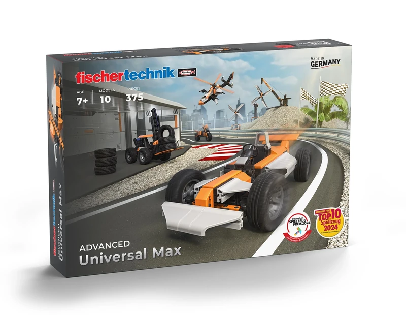 fischertechnik Universal Max 571904 — Technical Construction Kit for Kids, 10 Models, Ages 7+