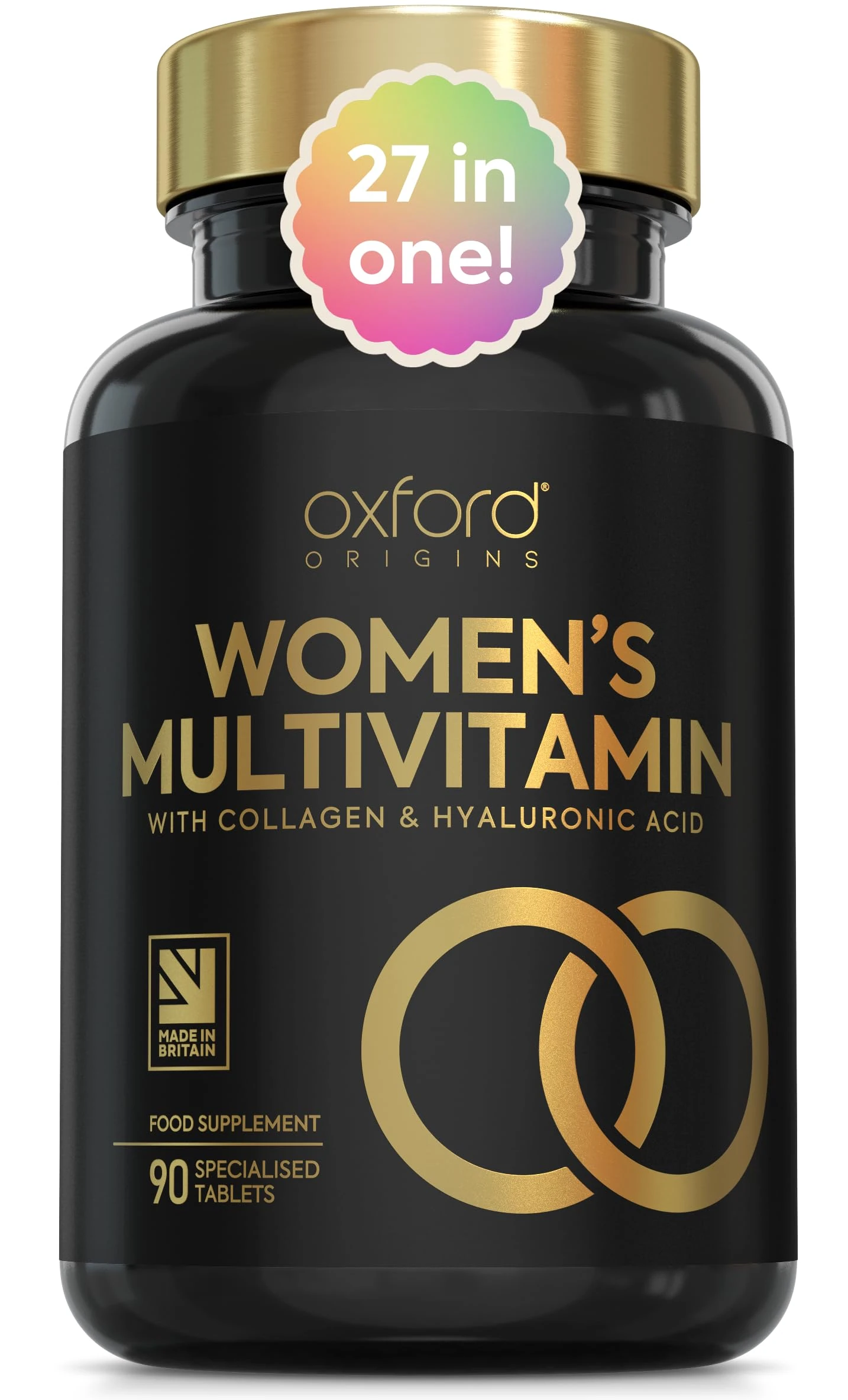 Award Winning Multivitamin Tablets for Women with Collagen & Hyaluronic Acid | Made in The UK | Womens Vitamins to Support Hormones, Immunity & Energy | Collagen Supplements for Women | 90 Tablets