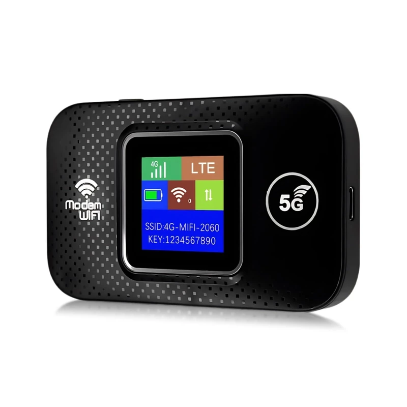 4G LTE Mobile WiFi Router, 300Mbps High Speed Portable Travel Hotspot Mini Router for Europe, USB Powered WiFi Modem with SIM Card Slot, Sharing Up to 10 Devices, Black