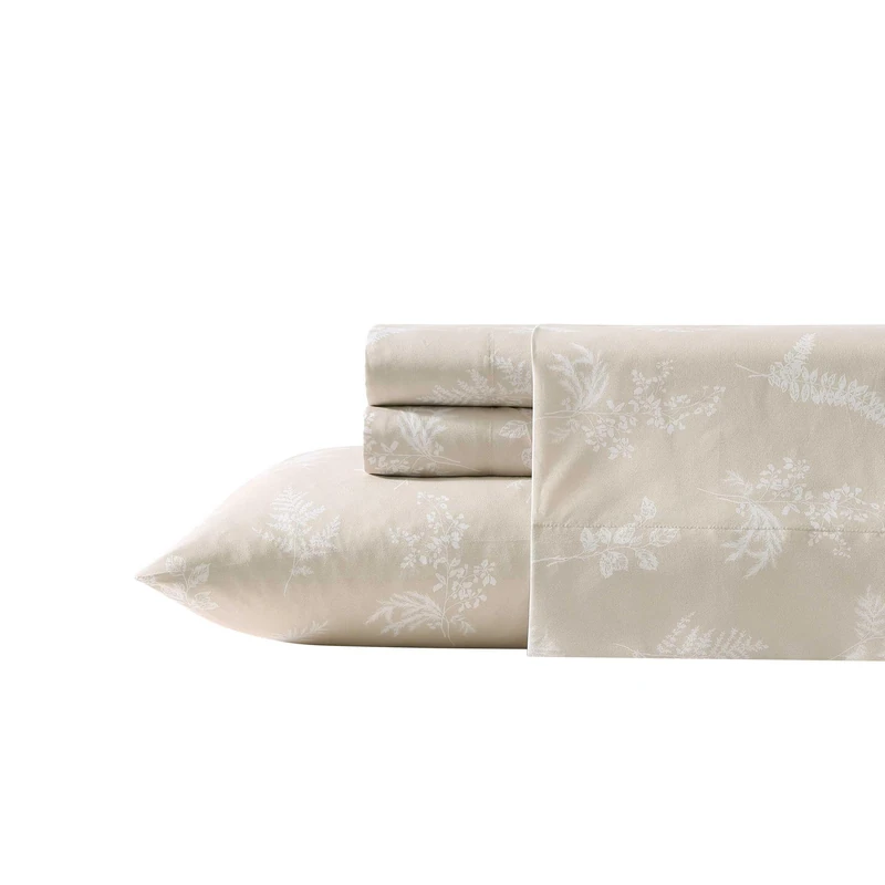 Wrangler - Sheet Set, Breathable & Wrinkle Resistant Bedding, Includes Matching Sham & Pillowcases, Casual Home Decor (Foliage Beige, King)