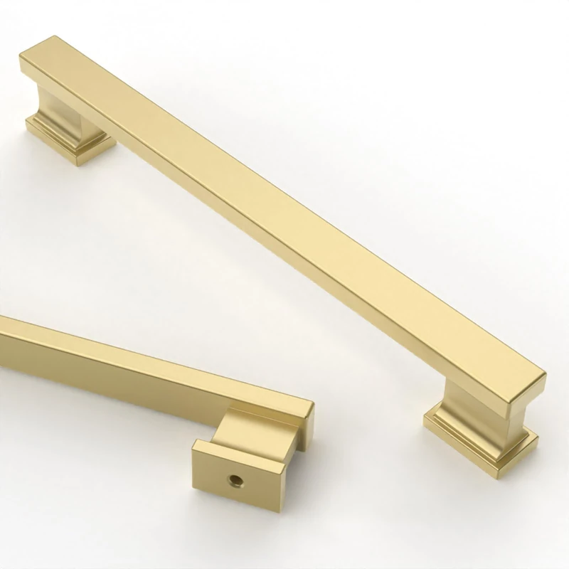 Asidrama 10 Pack 6.3 Inch Brushed Gold Zinc Cabinet Pulls for Cabinets & Cupboards