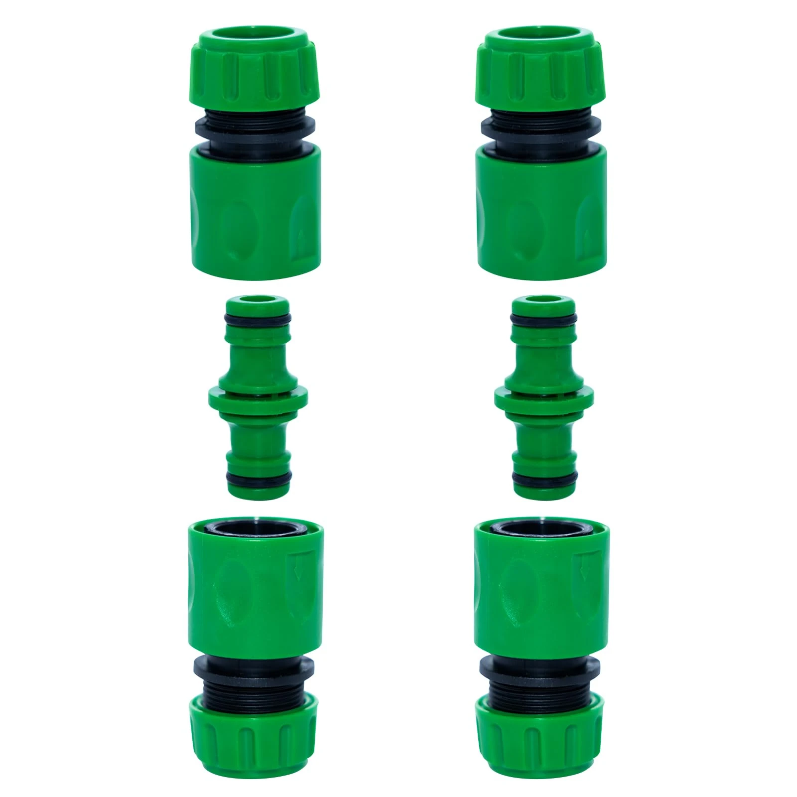 4PCS End Quick Connectors & 2PCS Double Male Hose Connectors for Hose Pipe Fitting 1/2" Plastic Tap Connector, Garden Hose Tap Connector Hose Pipe Fittings Kit