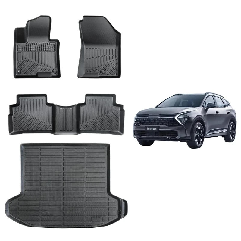 EnergyyWing Custom Fit All-Weather Floor Mats & Cargo Liner Set for 2023-2024 Kia Sportage - EX, LX, SX Prestige, X-Pro Prestige, X-Line, X-Pro Models - Durable, Non-Slip, Heavy-Duty Protection