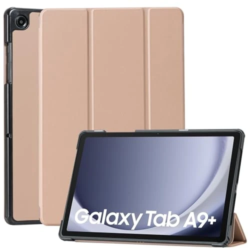 CoBak Case for Samsung Galaxy Tab A9+ / A9 Plus 2023 (SM-X210/X216/X218) 11 Inch, PU Leather Triple Fold Folding Protective Case with Auto Sleep/Wake Function (Light Brown)