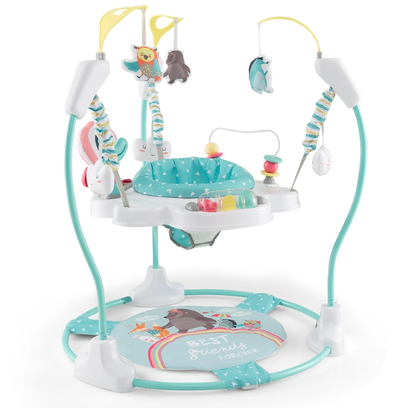 GYMAX Baby Jumperoo Activity Center with 3 Adjustable Heights (Blue)
