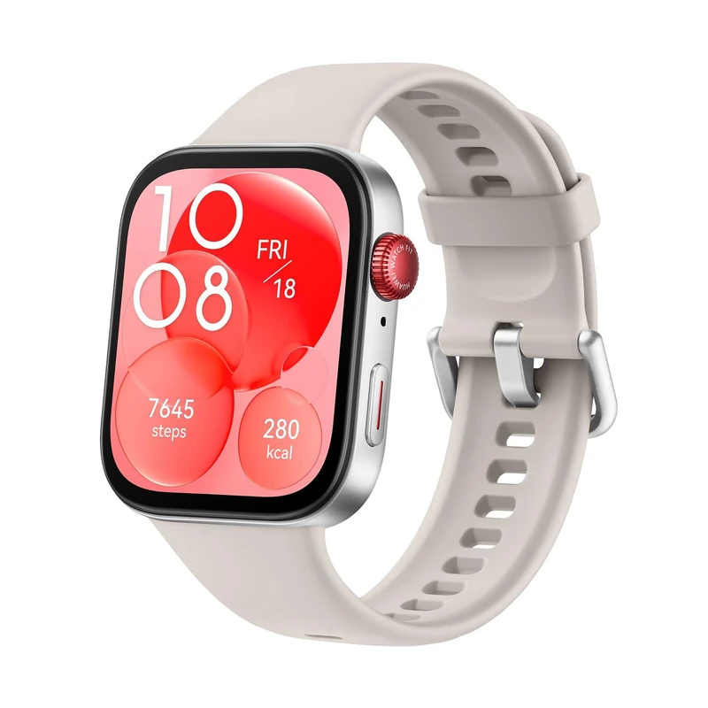 HUAWEI WATCH FIT 3 Smartwatch for men women, iOS & Android, Up to 10 Days Battery Life, Bluetooth Calls, GPS Smartwatch, Aluminum Case, AMOLED Display, Health&Fitness Tracker, White strap