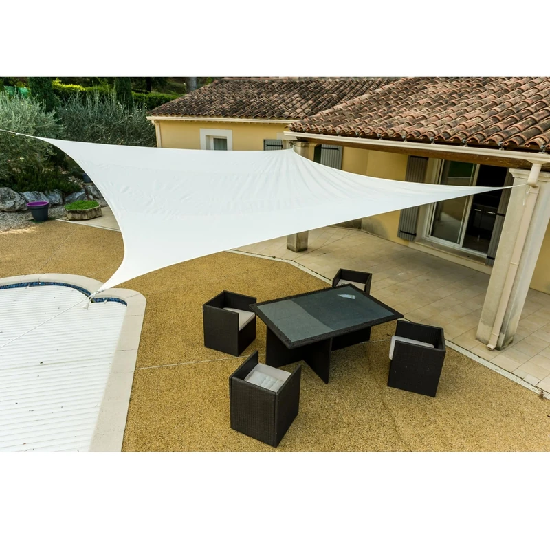 WERKA PRO 5 x 5 m White Square Sun Shade Sail