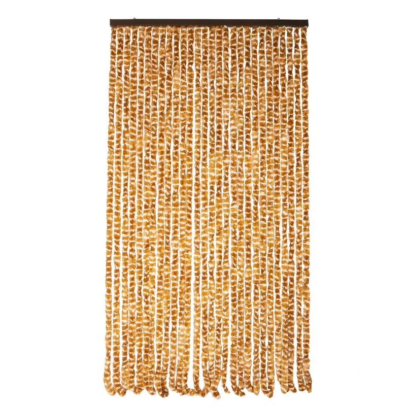 WERKA PRO Chenille Curtain 120 x 220 cm Brown and White - Image 1