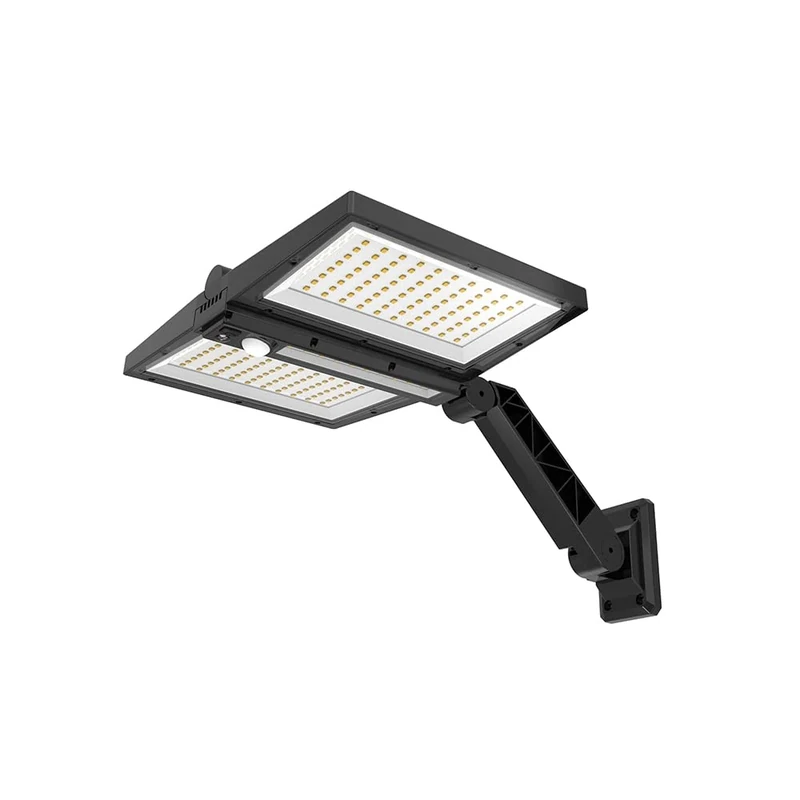 Lumisky Clipper Black 2-Head Solar Spotlight with Powerful Lighting White LED 37 cm with Adjustable Motion Sensor
