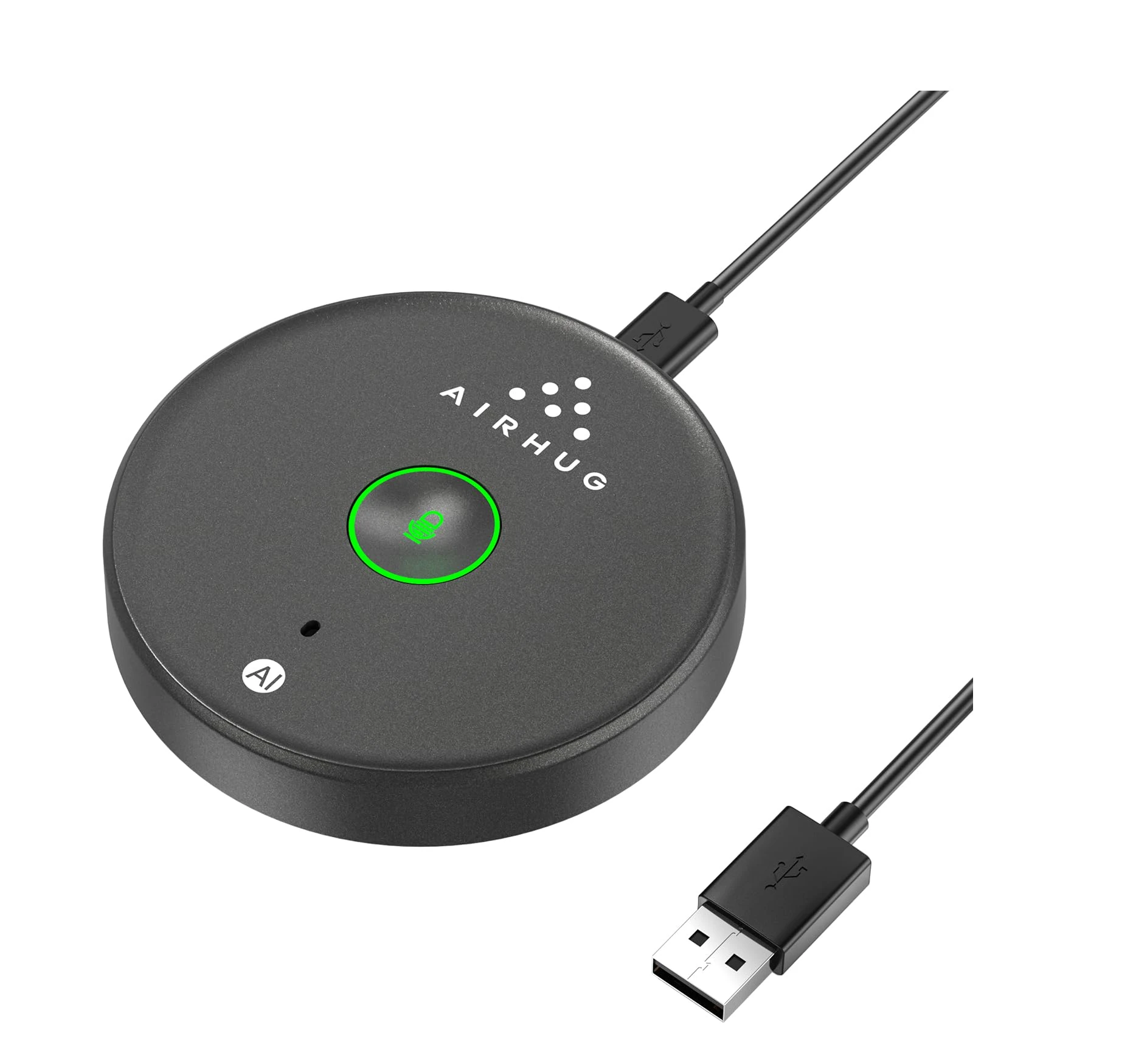 AIRHUG USB Microphone No Speaker, Desktop Computer Mic, Mute Button with LED Indicator,AI Noise Reduction,Plug & Play Omnidirectional Condenser PC Laptop Mics,for Online Calls/Class/Recording Video