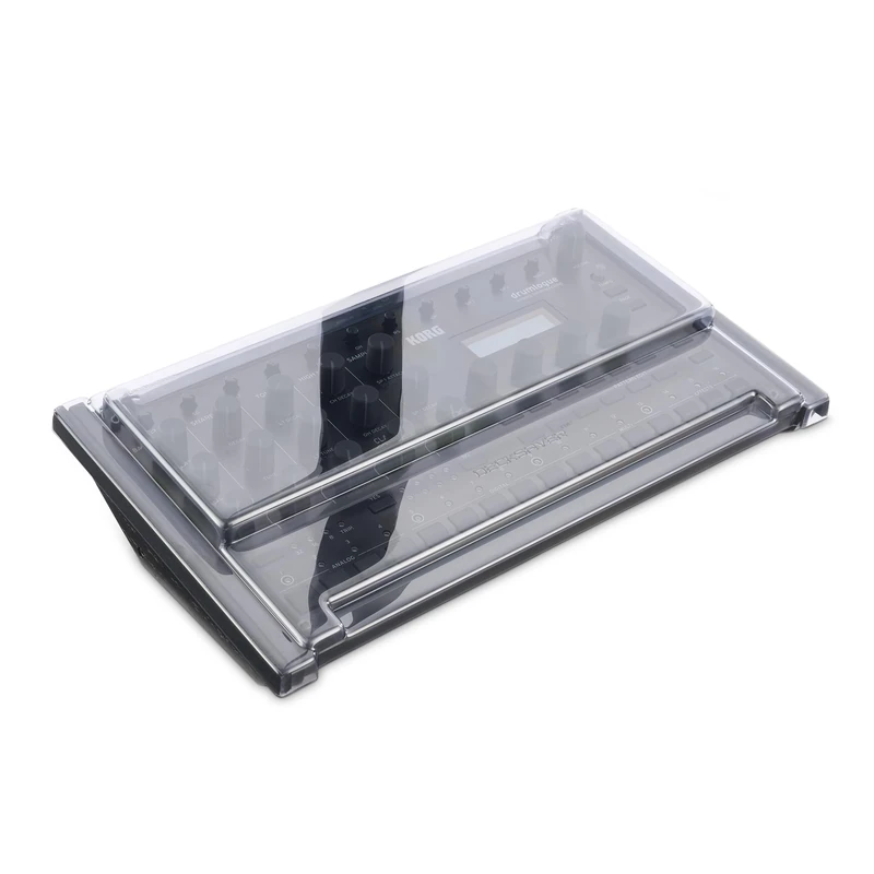 Decksaver Cover for Korg Drumlogue - Super-Durable Polycarbonate Protective lid in Smoked Clear Colour, Made in The UK - The Producers' Choice for Unbeatable Protection