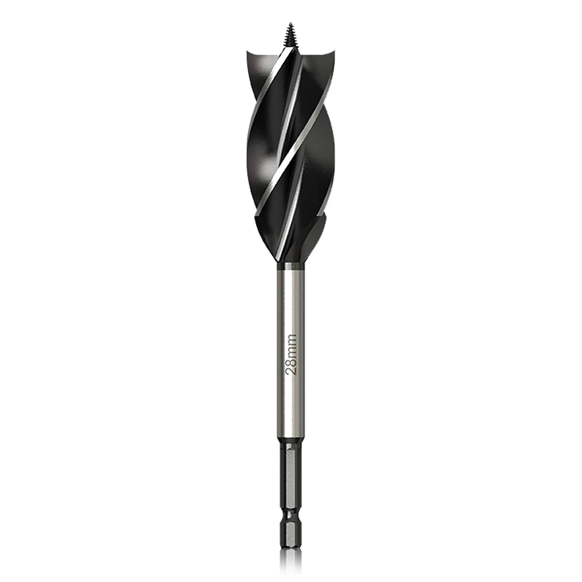 Meccion Wood Drill Bit 28mm x 165mm Professional Self Feed Speed Auger Drill Bit 1/4 Inch Hex Shank Woodworking Hole Drill Bit