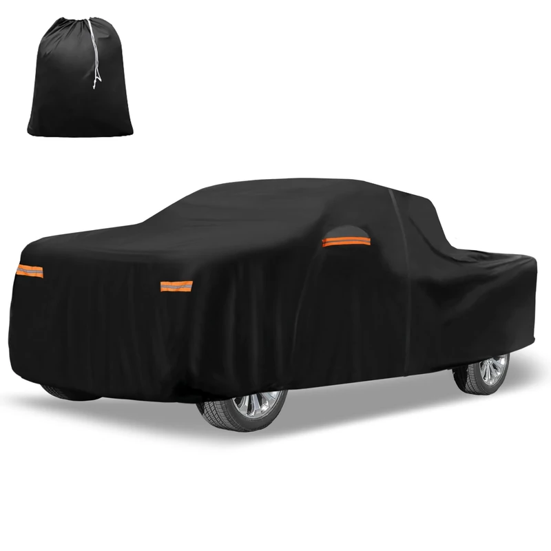 X AUTOHAUX Heavy-Duty Car Cover for GMC Sierra Crew Cab 6.6FT - Waterproof, UV-Resistant, and All-Weather Protection with Door Zipper, 210D-PU Material