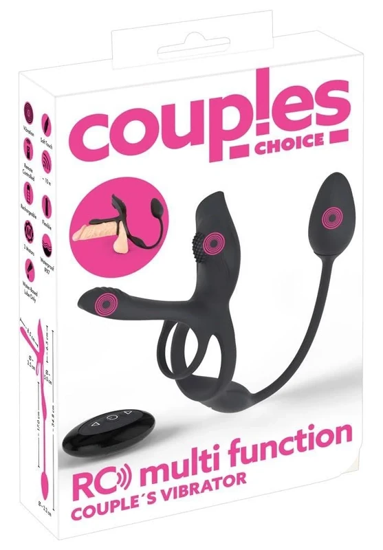 Couples Choice RC Multi Function Couple Vibrator Black 34.8 cm