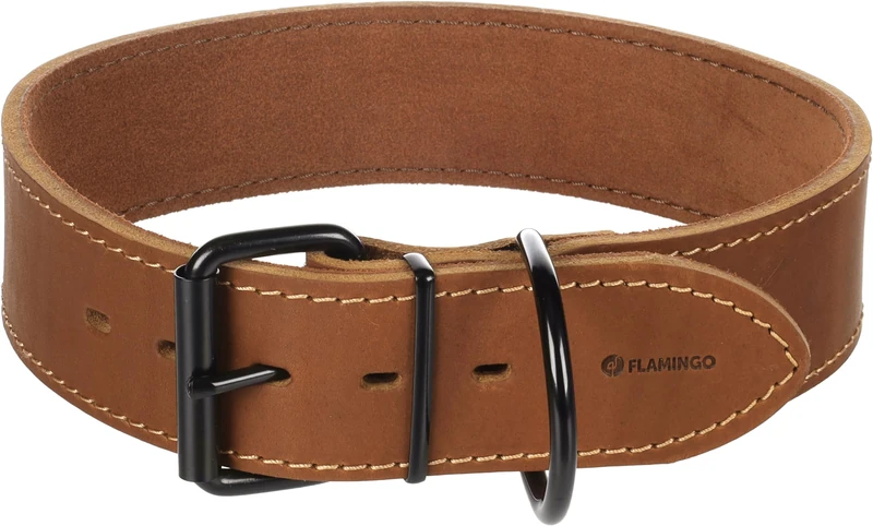 Flamingo Dog Collar Montana Cognac XXXL 58-68cm 50mm