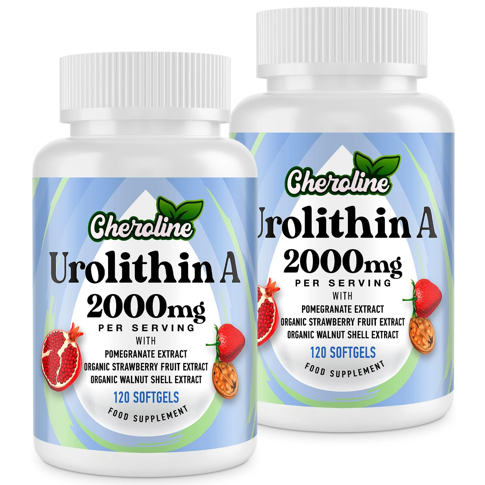 Urolithin A Supplement 2000mg - 120 Softgels 60-Day Supply - Enhanced with Pomegranate, Strawberry, and Walnut Extracts - for Mitochondria, Energy, Antioxidants & Cellular (240 Count (Pack of 2))