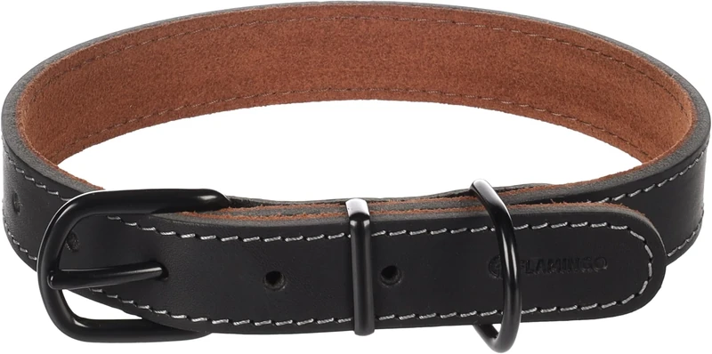 Flamingo Dog Collar Montana Black L 43,5-53,5cm 25mm