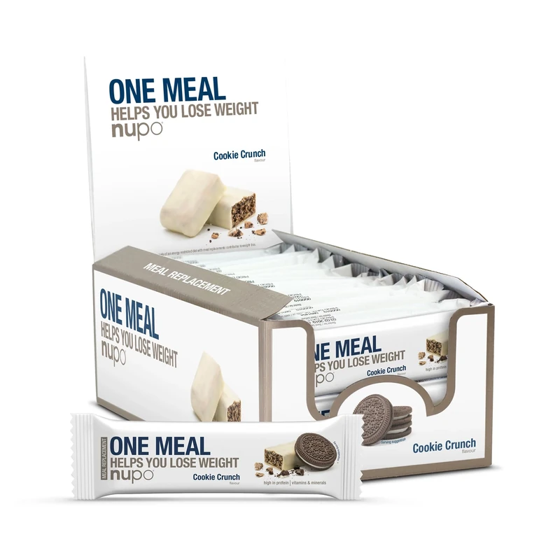 NUPO One Meal Bar – Cookie Crunch I Tasty meal replacement bars for a balanced diet plan I Helps you lose weight I High in protein I 24 vitamins and minerals I 15 x 60g - Image 1