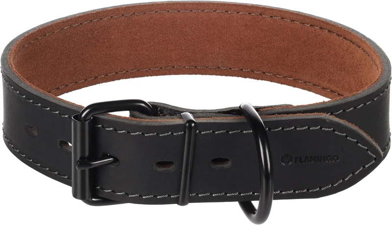 Flamingo Dog Collar Montana Black XL 49-59cm 40mm