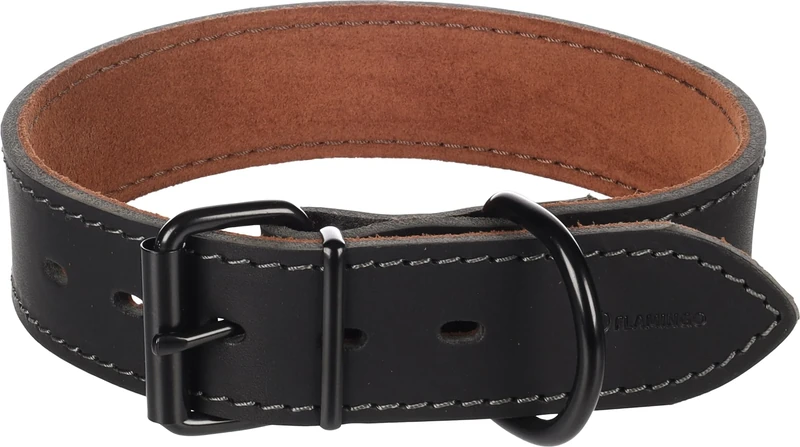 Flamingo Dog Collar Montana Black M/L 39,5-49,5cm 35mm