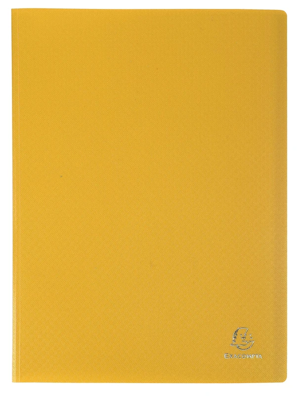 Exacompta - OPAK 8559E - Box of 12 display folders - 50 anti-reflective sleeves with grained surface - 100 pages - for DIN A4 - dimensions 24 x 32 cm - cover made of soft polypropylene - colour yellow