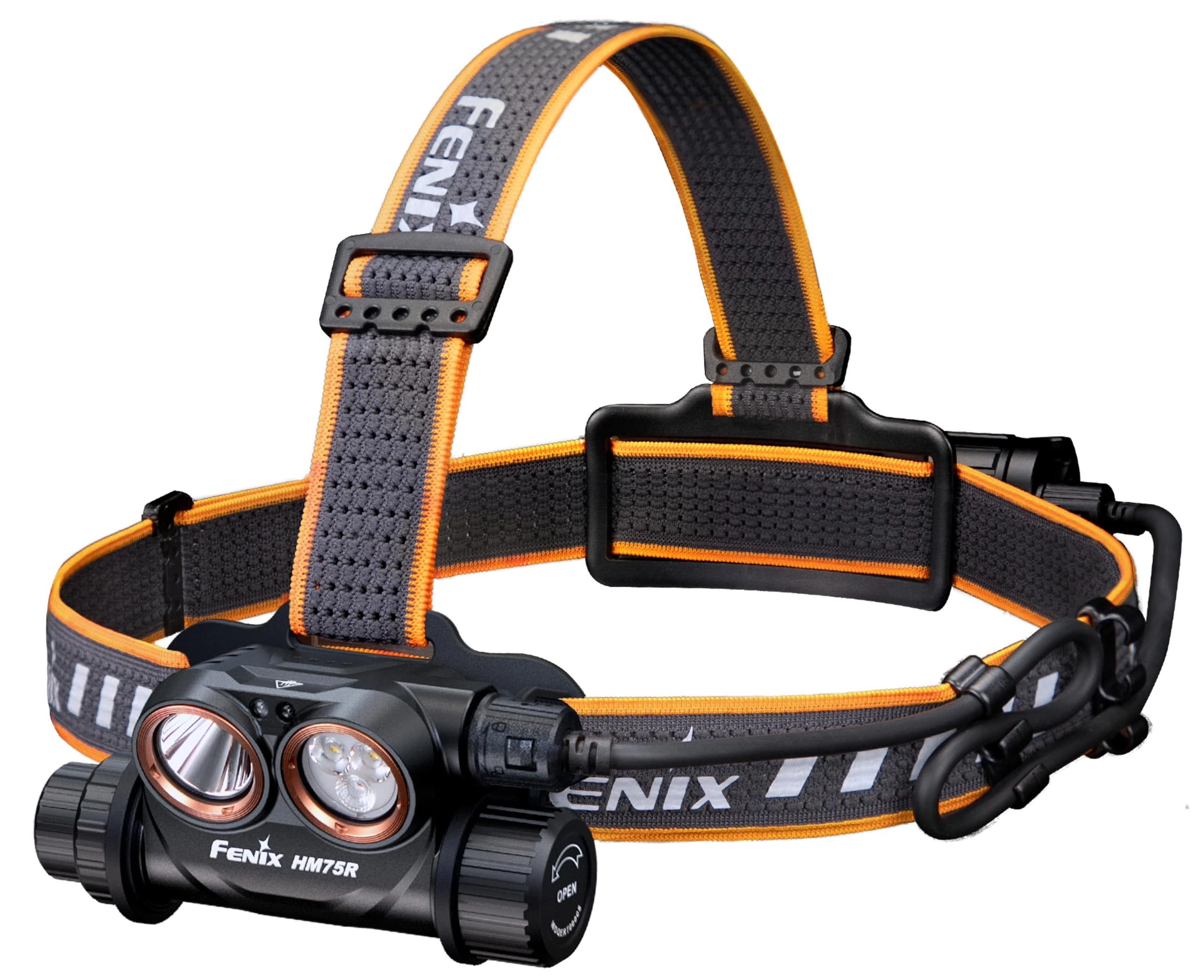 fenix HM75R Dual Power Source Multipurpose Headlamp | 1600 Lumen | 223m Range | Cool White Spot, Neutral White Flood and Red Beams | IP68