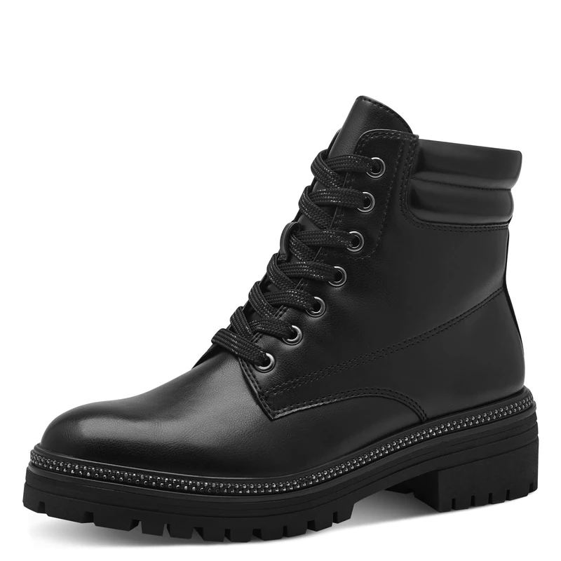 MARCO TOZZI Women's Warm Lining lace-up Boot 2-26278-43 Fashion, Black (Black Comb), 7.5 UK