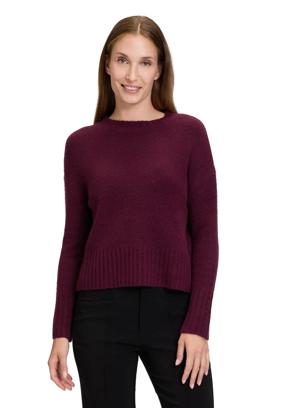 Cartoon Women's Knitted Crew Neck Jumper, Purple Potion, 16