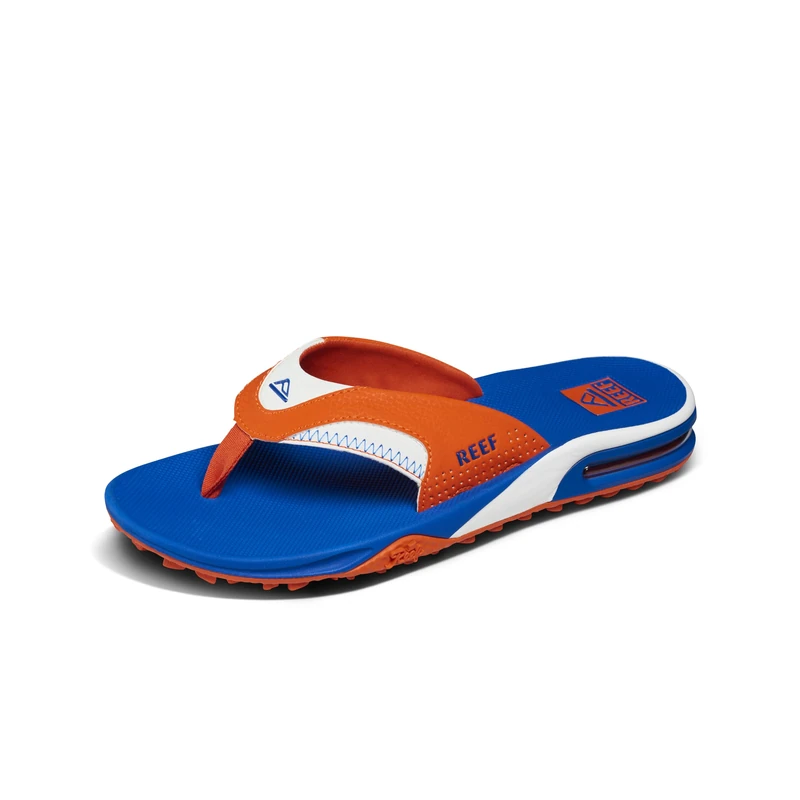 Reef Fanning Pregame Men's Flip Flops Orange Blue Water Friendly Sandals UK Size 12