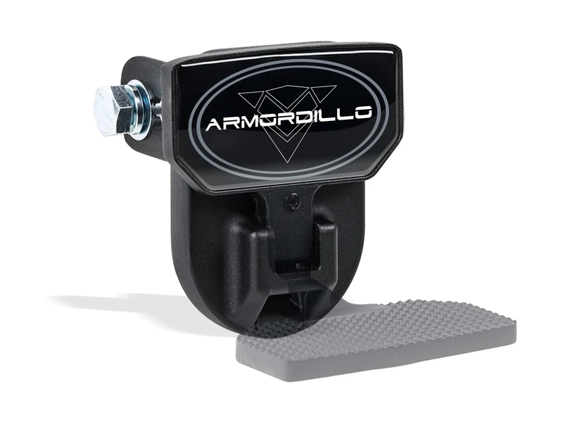 Armordillo FD Series 5" Foldable Rear Hitch Step|Compatible for Class 4 Trailer Hitch 2" Receiver|Hitch Step Bar|Folding Fold-Up Rear Step|8724552|Matte Black|Steel|Universal