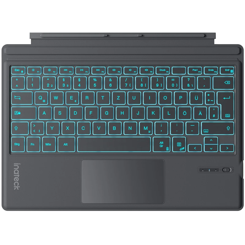 Inateck Surface Pro 7 Keyboard, Compatible with Surface Pro 7/7+/6/5/4 with Trackpad, Bluetooth 5.3, 7 Color Background Lighting, QWERTZ, KB02027