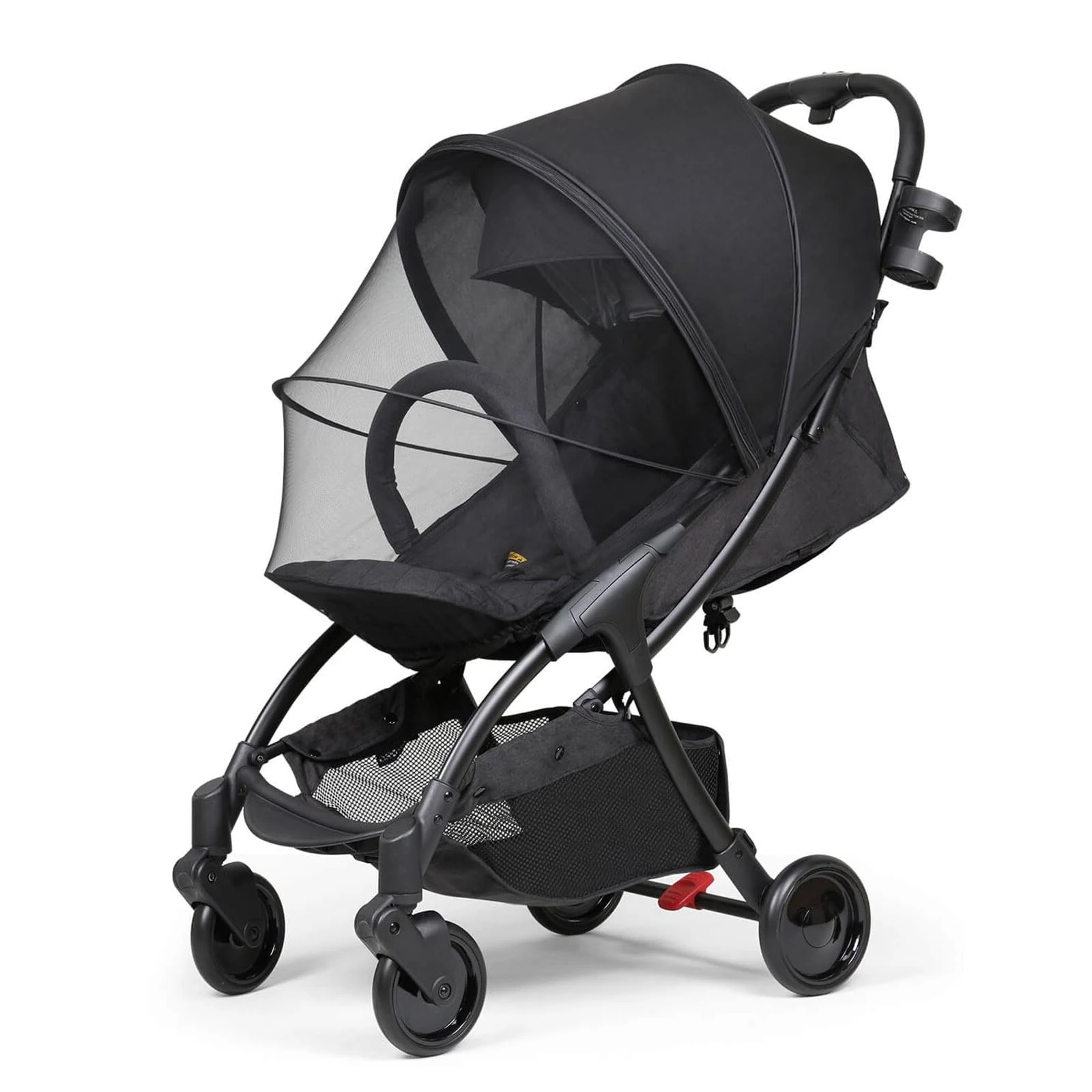 AUMAYCO Universal Mosquito Net for Pram Pushchair, Double Zipper Portable Fly Insect Bug Net, Foldable and Stable Protective Cover for Stroller Bassinet Buggy Carrycot Cribs Travel Cot, Black, 1Pack